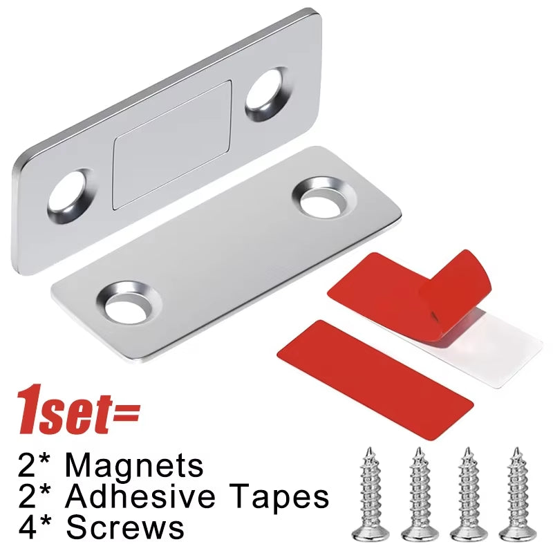 Strong Magnetic Cabinet Catches Ultra-Thin Door Magnets Stops Invisible Adhesive Drawer Magnet Catch for Kitchen Closet Closer