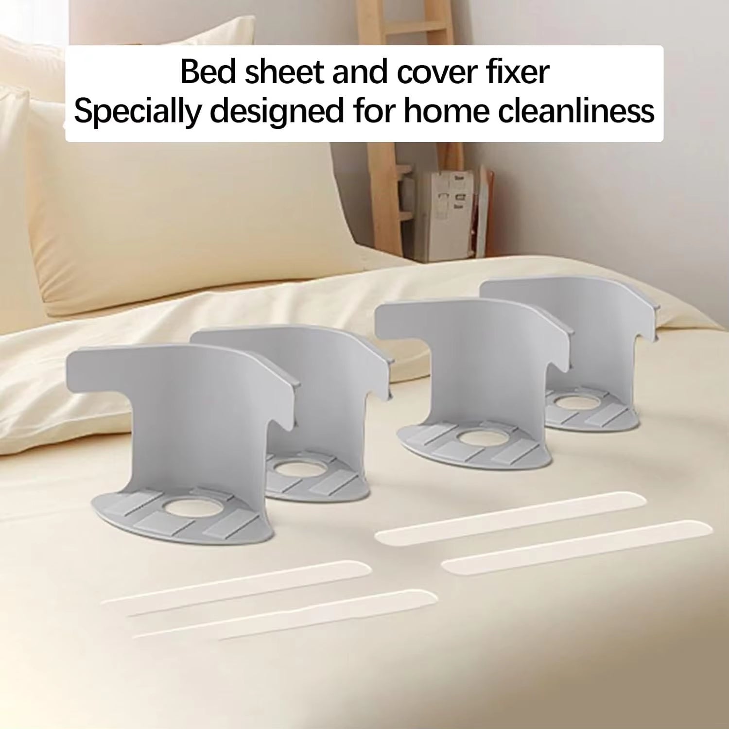 4Pcs Bed Corner Sheet Grippers Straps Heavy Duty Mattress Straps for All Sheet Sizes, Non-Slip Sheet Holders Secure Bed Sheets