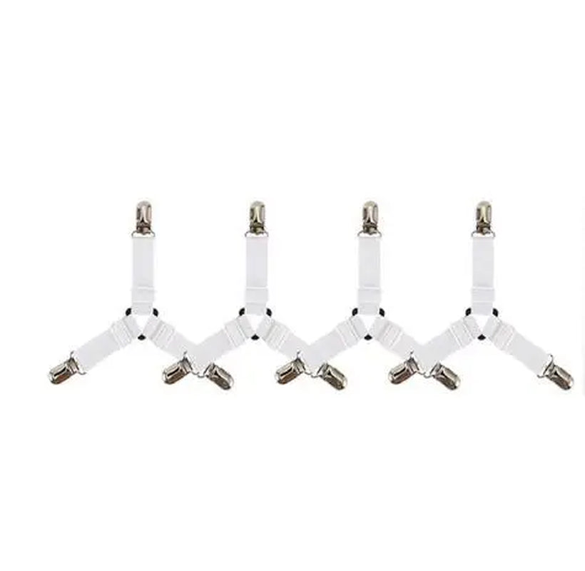 4Pcs/Lot Bed Sheet Fasteners Holder Gadgets for Bed Sheet Organizer Mattress Cover Clip for Home Elastic Straps Adjustable Clips