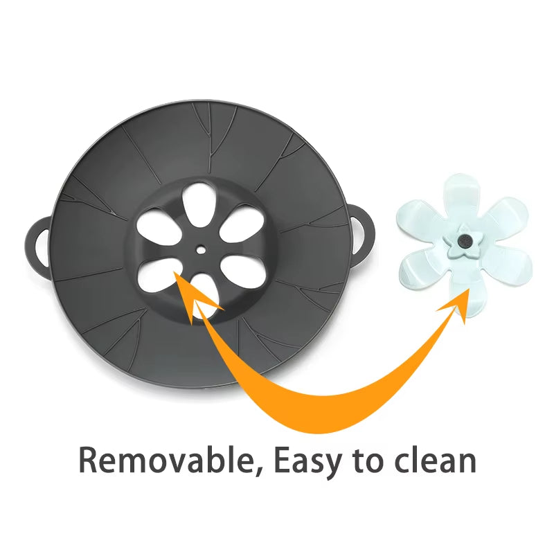 Boil over Safeguard Lids, Silicone Microwave Splatter Lid for Food, Bpa-Free Silicone & Plastic, Removable, Easy to Clean