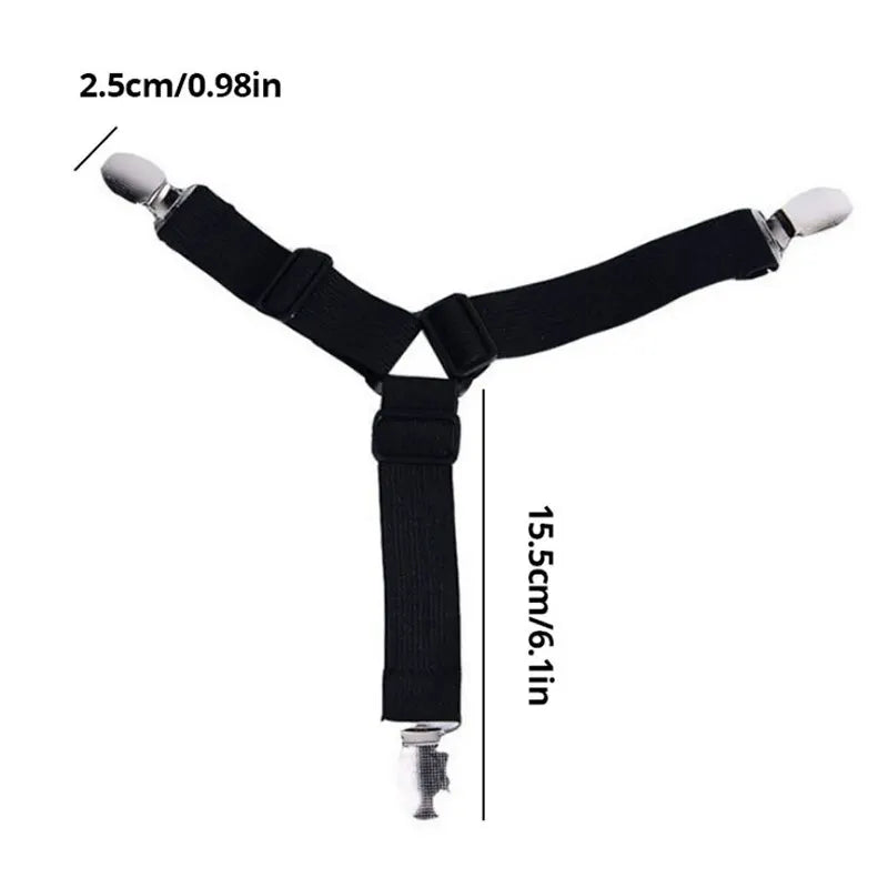 4Pcs/Lot Bed Sheet Fasteners Holder Gadgets for Bed Sheet Organizer Mattress Cover Clip for Home Elastic Straps Adjustable Clips
