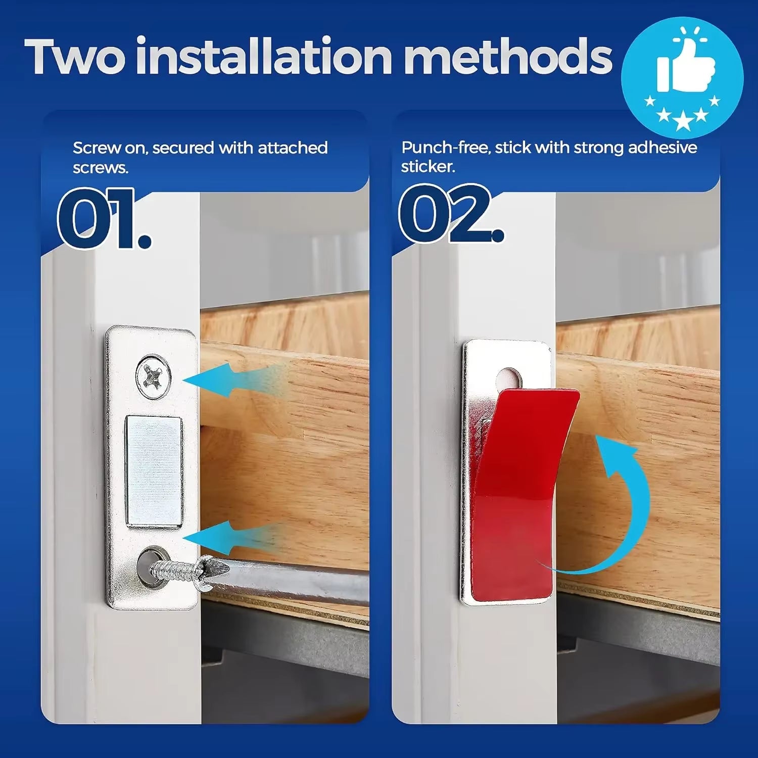 Strong Magnetic Cabinet Catches Ultra-Thin Door Magnets Stops Invisible Adhesive Drawer Magnet Catch for Kitchen Closet Closer